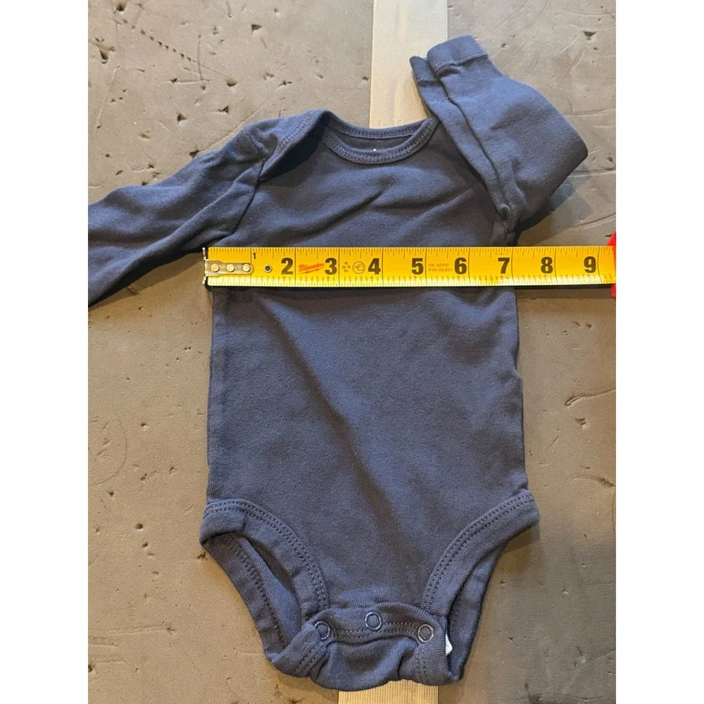 Carters Baby 3M Long Sleeve Bodysuit 3 Pack Light Blue Red Navy Cotton